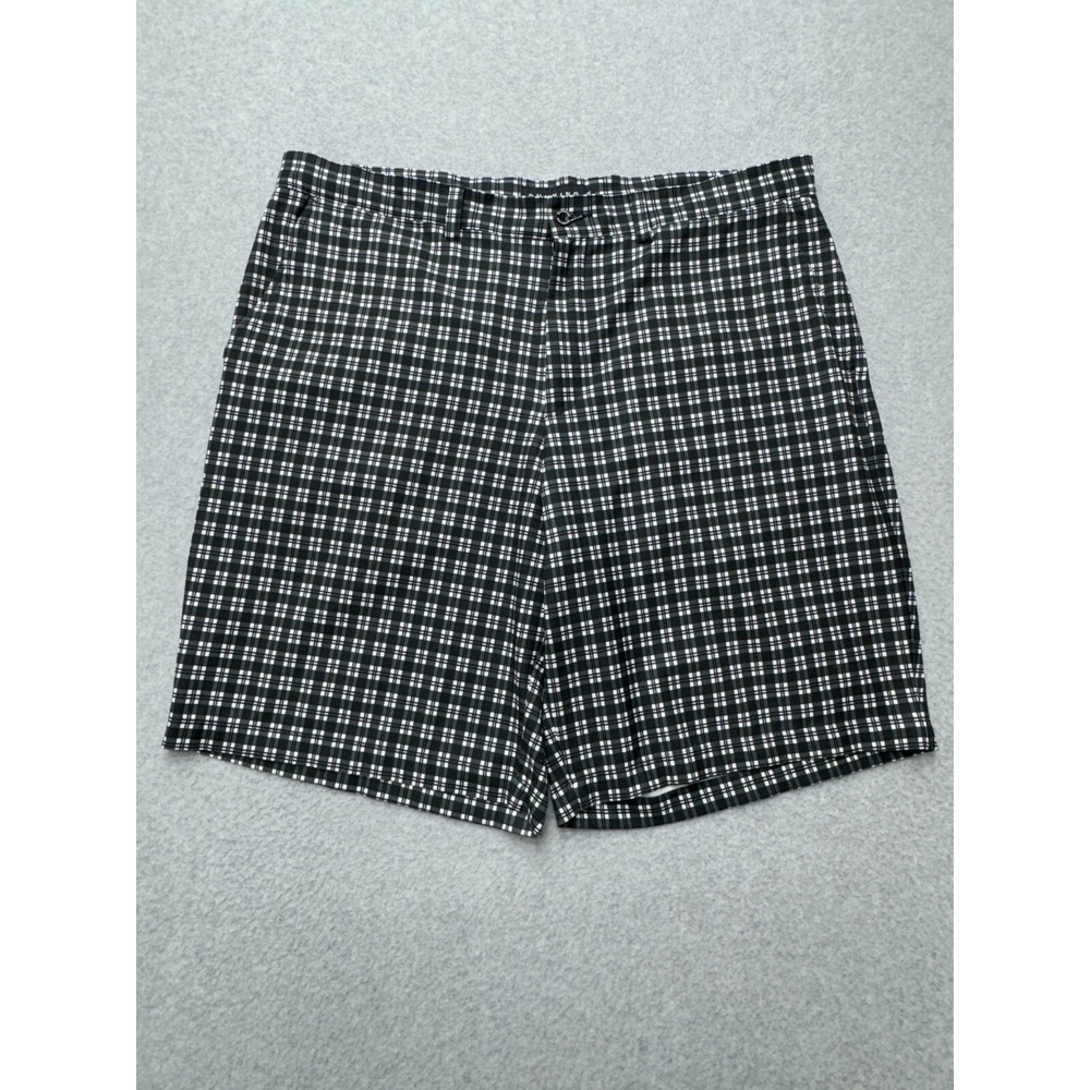 Dunning Shorts Mens 38 Black White‎ Plaid Stretch Golf Casual Performance Preppy